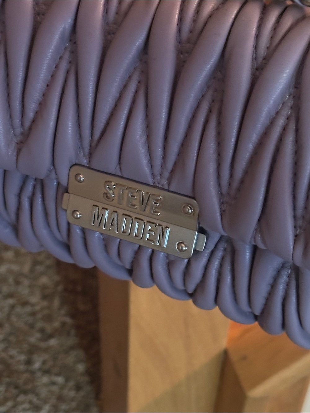 Steve Madden BYORKK Mauve Ruched Crossbody Bag NWT - Picture 3 of 8